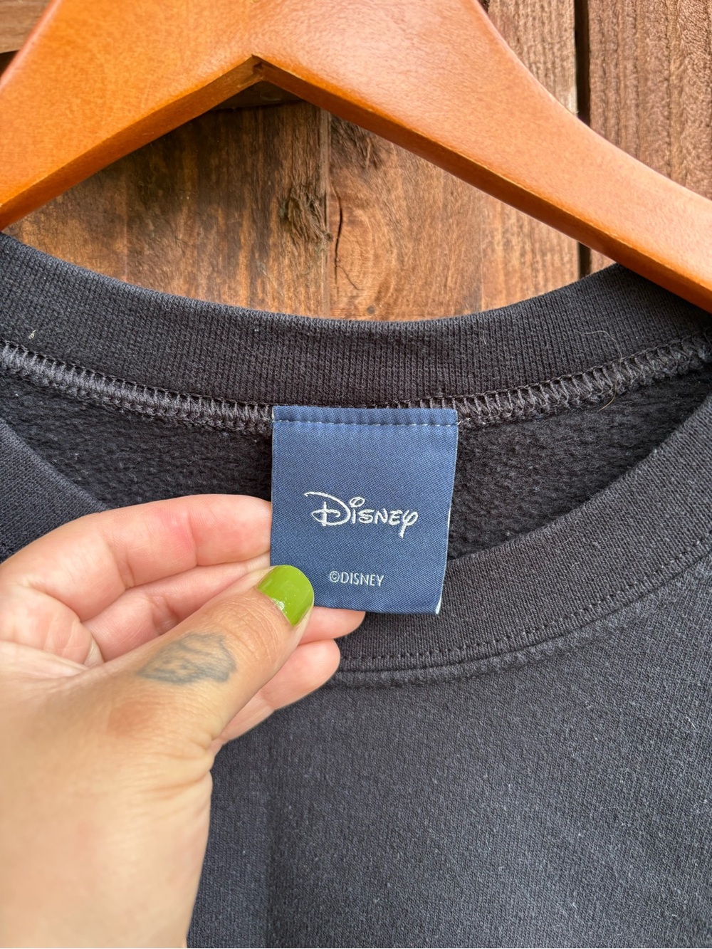 Disney College Spellout Black Crewneck Sweater - Picture 3 of 4